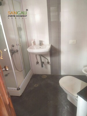 Bathroom in 3 BHK Apartment at Gulmohar Nest, Marathahalli – for Rent