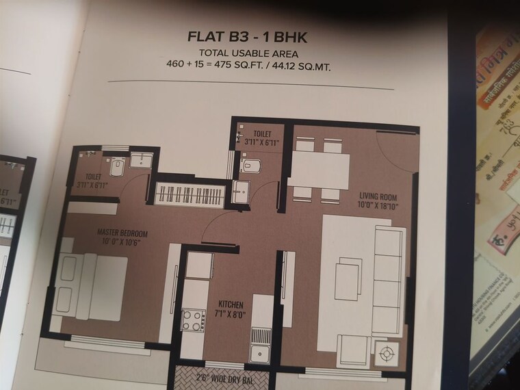 Floor Plan, mehta-altura-1978 2 Bedroom 670 Sq.Ft. Apartment In Kalyan West Thane 10646099