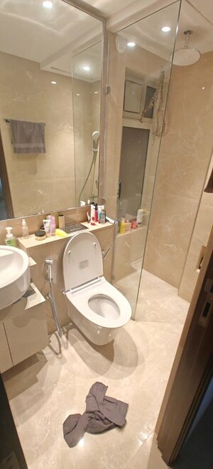 Bathroom in 3 BHK Apartment at Shapoorji Pallonji Vicinia, Powai – for Rent