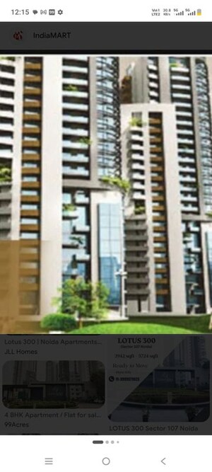 4 BHK Apartment – Exterior View View at 3C Lotus 300, Sector 107 - for Rent