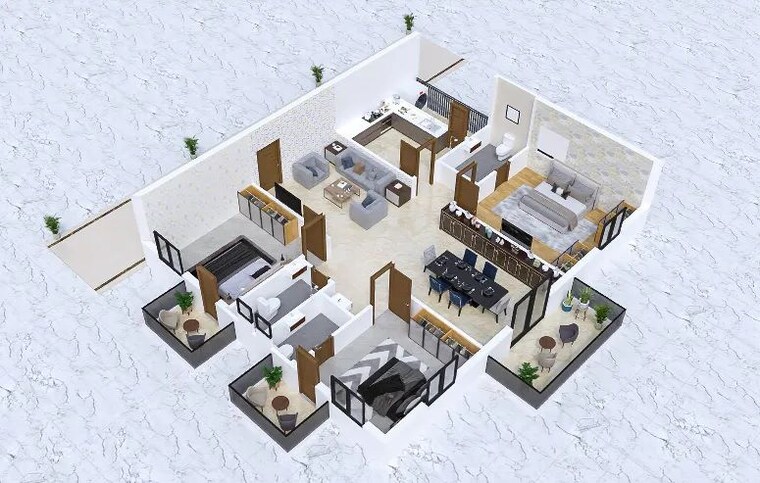 Floor Plan, tripura-green-alpha 3 Bedroom 2020 Sq.Ft. Apartment In Tellapur Hyderabad 10650517