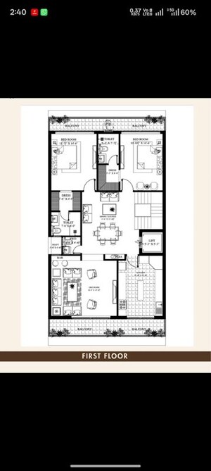 Floor Plan in 4 BHK Villa at Malsi – for Sale