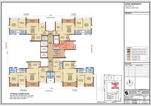 Floor Plan in 3 BHK Apartment at Magarpatta Nova Residency, Mundhwa – for Sale