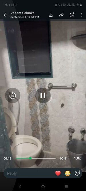 Bathroom in 1 BHK Apartment at Shri Ramkrishna Complex, Kalyan West – for Sale