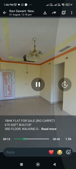 Furnished Amenities in 1 BHK Apartment at Dhuri Tower, Vasai West – for Sale