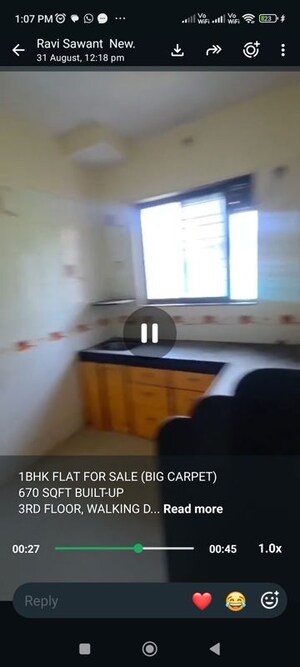 Kitchen in 1 BHK Apartment at Dhuri Tower, Vasai West – for Sale