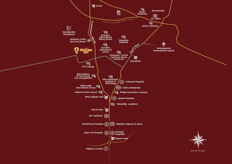 Map Location, shriram-serenity 3 Bedroom 1755 Sq.Ft. Apartment In Rajanukunte Bangalore 10622583