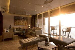Living Room in 4 BHK Apartment at Runwal Elegante, Andheri West – for Rent