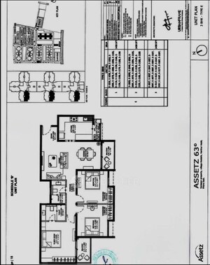 Floor Plan in 3 BHK Apartment at Assetz 63 Degree East, Off Sarjapur Road – for Sale