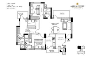 Floor Plan in 3 BHK Apartment at Orris Aster Court, Sector 85 – for Sale