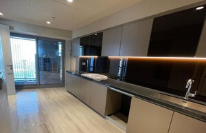 Kitchen in 3 BHK Apartment at Lodha World View, Worli – for Rent