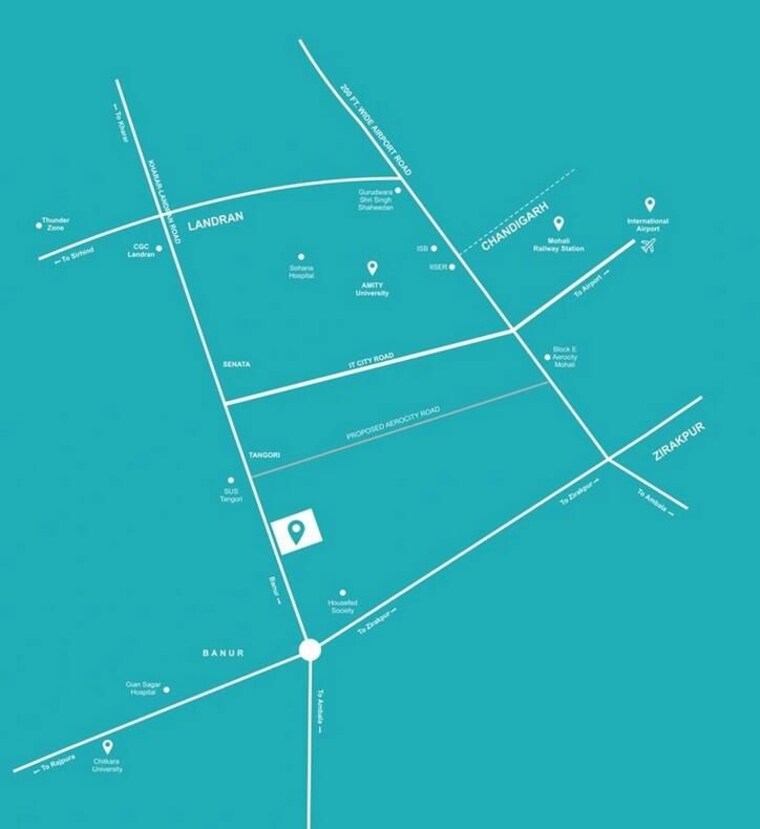 Map Location, kharar landran road 3 Bedroom 2380 Sq.Ft. Apartment In Kharar Landran Road Mohali 10655987