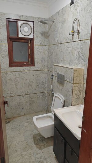 Bathroom in 3 BHK Builder Floor at Chattarpur – for Rent