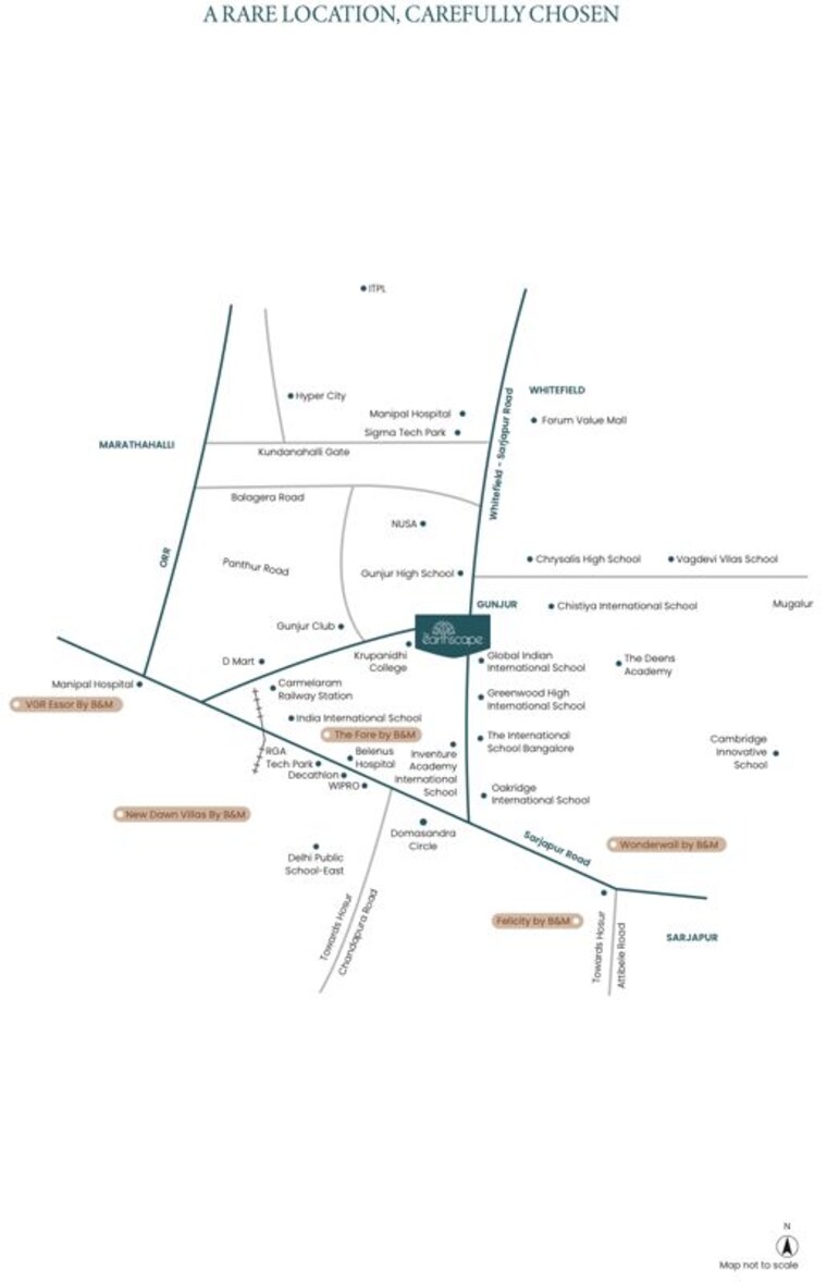 Map Location, bricks-the-earthscape 4 Bedroom 3300 Sq.Ft. Apartment In Kacharakanahalli Bangalore 10656616