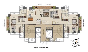 Floor Plan in 5 BHK Apartment at Vraj Tiara, Worli – for Sale