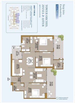 Floor Plan in 3 BHK Apartment at SKA Estate, Eta Ii Greater Noida – for Sale
