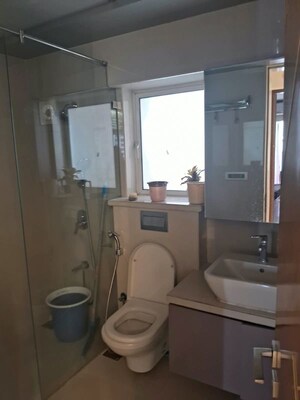Bathroom in 3 BHK Apartment at Soham Crystal Spires, Thane West – for Rent