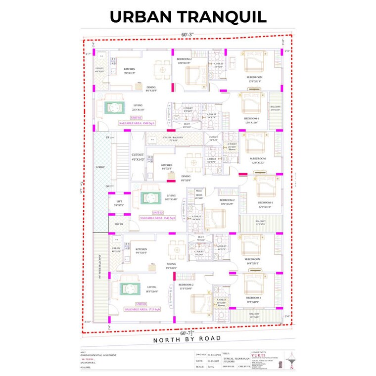 Floor Plan, sankalp-aspire 3 Bedroom 1545 Sq.Ft. Apartment In Anjanapura Bangalore 10658552
