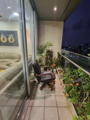 Balcony in 3 BHK Apartment at Oberoi Realty Exquisite, Goregaon East – for Rent