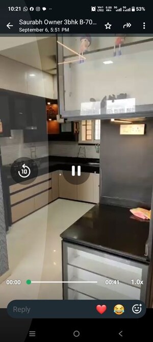 Kitchen in 3 BHK Apartment at Majestique Towers, Kharadi – for Rent