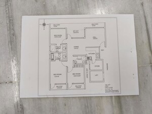 Floor Plan in 3 BHK Apartment at Five Oaks Apartments, Infantry Road – for Sale