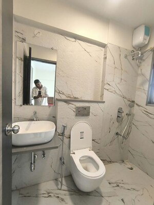 Bathroom in 2 BHK Apartment at Veena Suyog, Malad West – for Rent