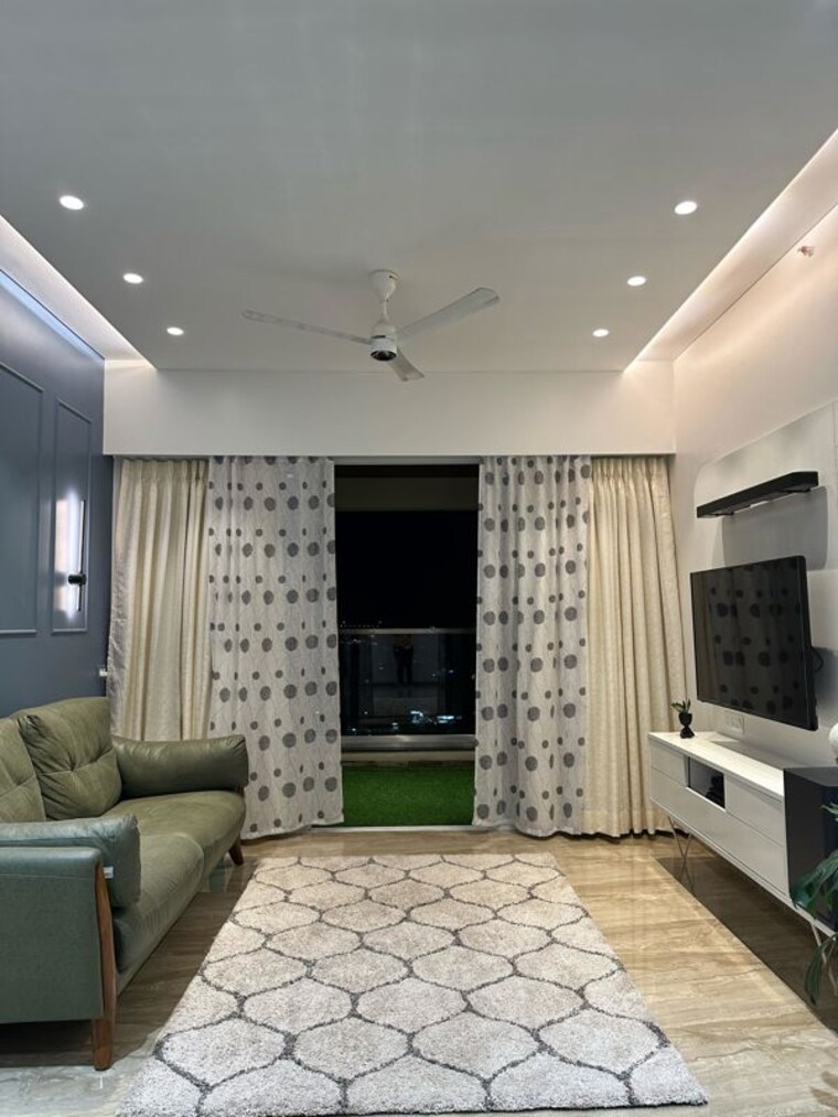 Living Room, multicon-periwinkle 4 Bedroom 1750 Sq.Ft. Apartment In Baner Pune 10660518