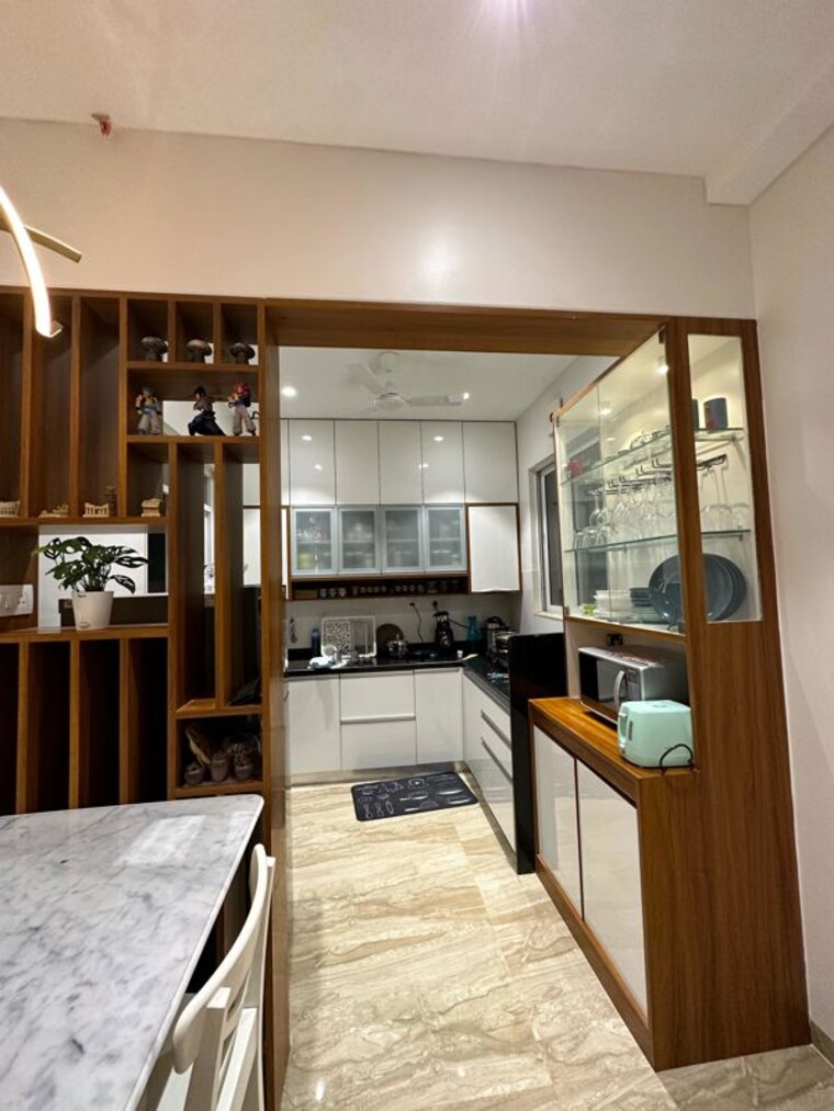 Kitchen, multicon-periwinkle 4 Bedroom 1750 Sq.Ft. Apartment In Baner Pune 10660518