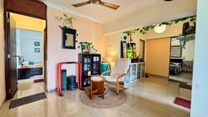 Living Room in 3 BHK Apartment at Juhu Azad Nagar CHS, Andheri West – for Rent