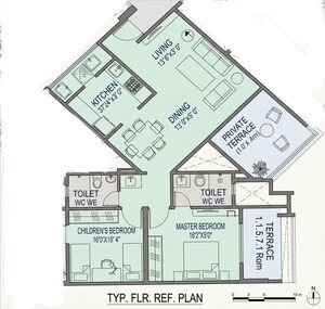 Floor Plan in 2 BHK Apartment at Natu Golden Trellis, Balewadi – for Sale