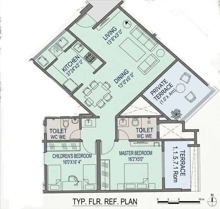 Floor Plan, natu-golden-trellis 2 Bedroom 980 Sq.Ft. Apartment In Balewadi Pune 10662296
