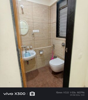 Bathroom in 2 BHK Apartment at Chandak 34 Park Estate, Goregaon West – for Rent