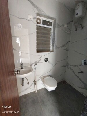 Bathroom in 1 BHK Apartment at Raunak Bliss, Ghodbunder Road – for Rent