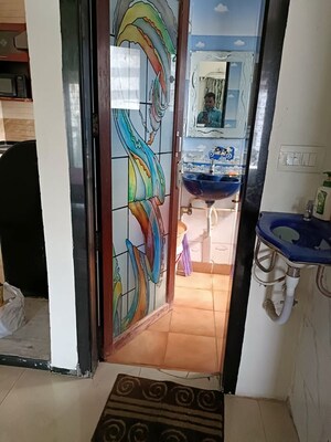 Bathroom in 2 BHK Apartment at Shanti Green Palms, Ghansoli – for Rent