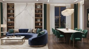 Living Room in 2 BHK Apartment at Rustomjee 180 Bayview, Matunga West – for Sale