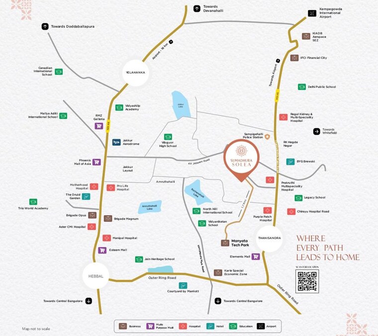 Map Location, sumadhura-solea 3 Bedroom 1790 Sq.Ft. Apartment In Rachenahalli Bangalore 10660378