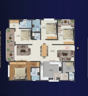 Floor Plan in 3 BHK Apartment at TRU Aquapolis, Varthur – for Sale
