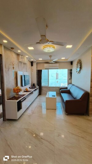 Living Room in 2.5 BHK Apartment at Ajmera Pristine, Borivali West – for Rent