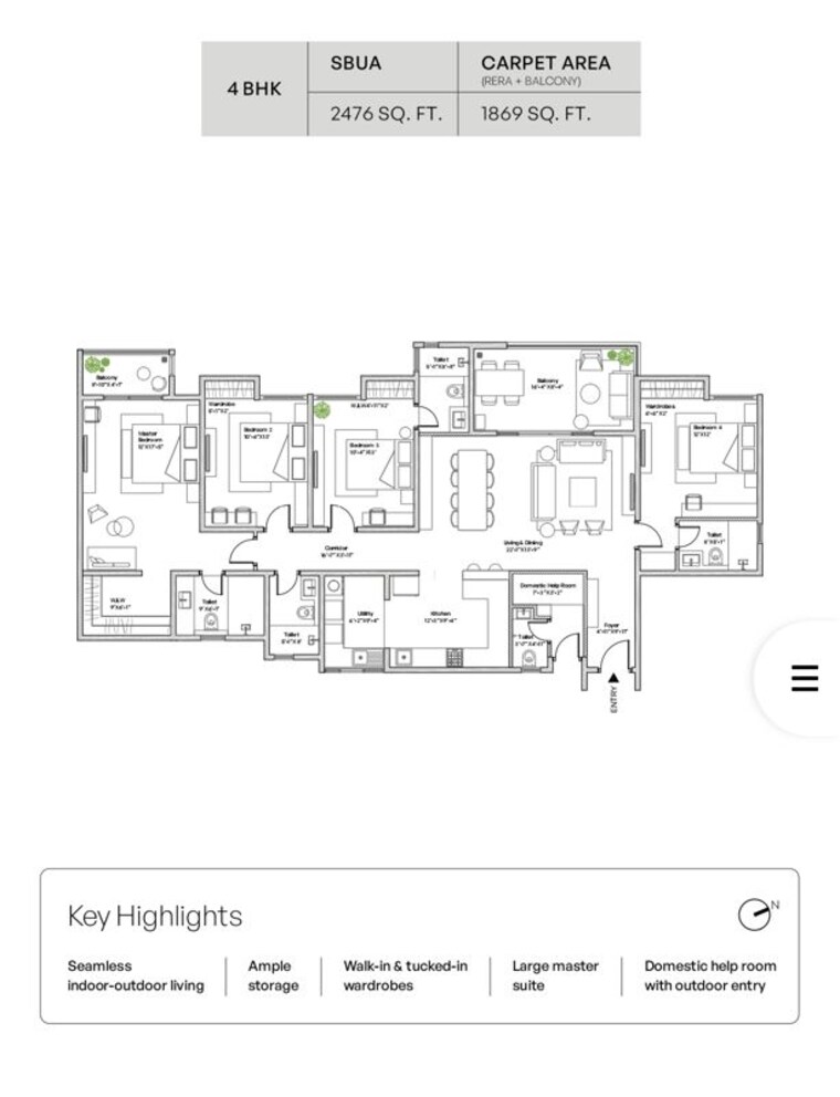 undefined, assetz-mizumi-reserve 3 Bedroom 1901 Sq.Ft. Apartment In Kudlu Bangalore 10640987