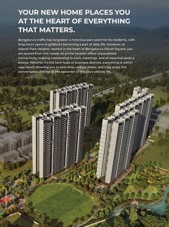 3 BHK +Apartment For Sale in Adarsh Park Heights in Varthur Road, Bangalore