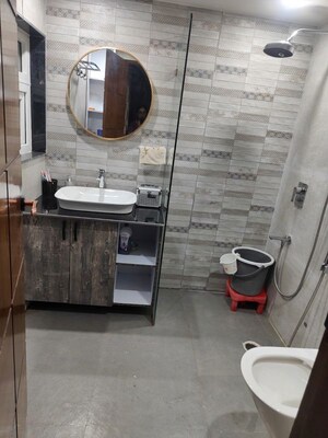 Bathroom in 3 BHK Builder Floor at Sheikh Sarai – for Rent