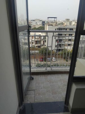 Balcony in 3 BHK Apartment at Unitech Uniworld Gardens 2, Sector 47 – for Rent