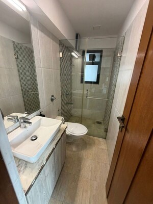 Bathroom in 3 BHK Apartment at Cosmopolis Tower, Andheri West – for Rent