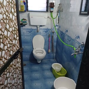 Bathroom in 1 BHK Apartment at Mahavir Sargam CHS, Ghansoli – for Rent