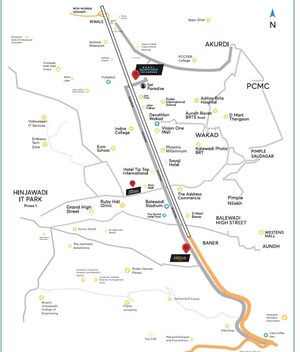 2 BHK Apartment – Map Location View at Rahul Downtown, Punawale - for Sale