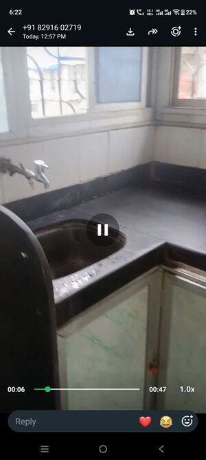 Kitchen in 1 BHK Apartment at Bombay Taximens CHS, Lbs Marg – for Rent
