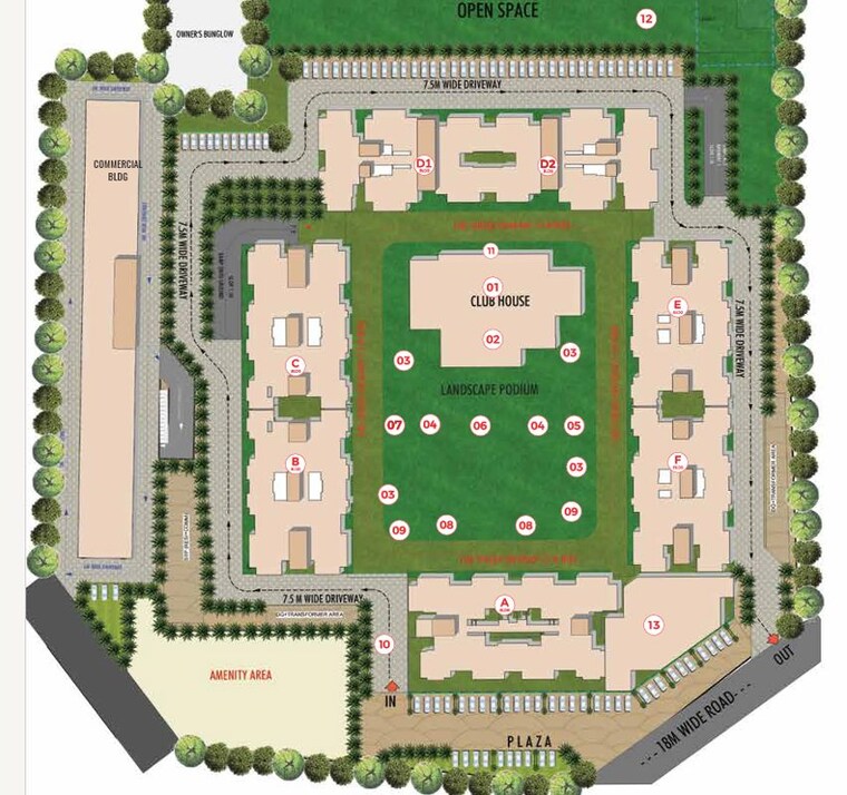 Master Plan, rahul-downtown 3 Bedroom 979 Sq.Ft. Apartment In Punawale Pune 10666626