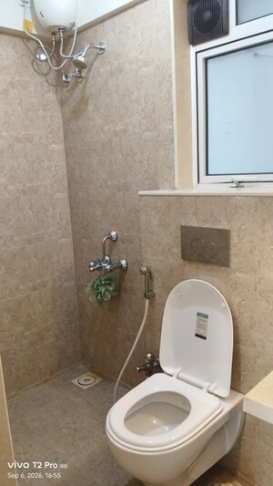 Bathroom in 1 BHK Apartment at Transcon Triumph Tower, Andheri West – for Rent