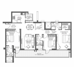 Floor Plan in 3.5 BHK Apartment at Godrej Arden, Sigma Iii Greater Noida – for Sale