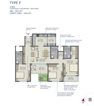 Balcony in 4 BHK Apartment at Sobha Neopolis, Panathur – for Sale